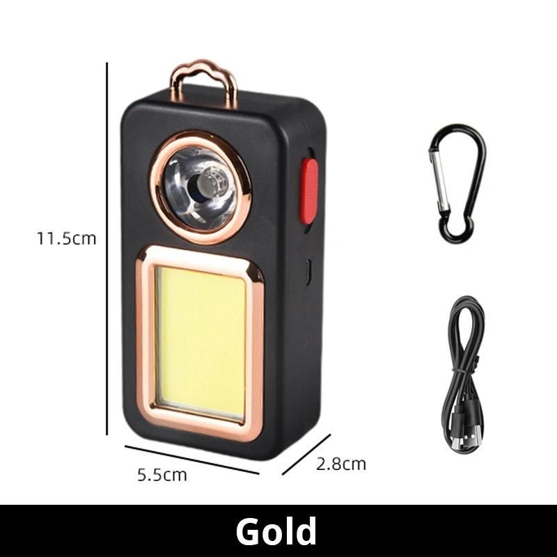 Keychain Repair Light Multifunctional Emergency Flashlight USB Rechargeable Tent Camping Light COB Work Light