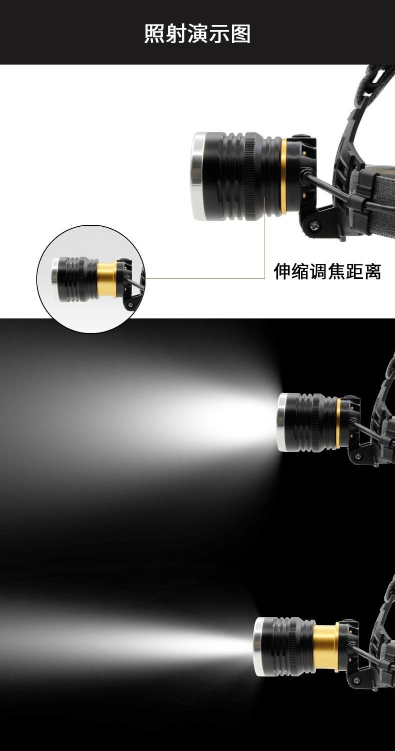 New USB Zoom Headlight T6 P50 Rechargeable Headlight