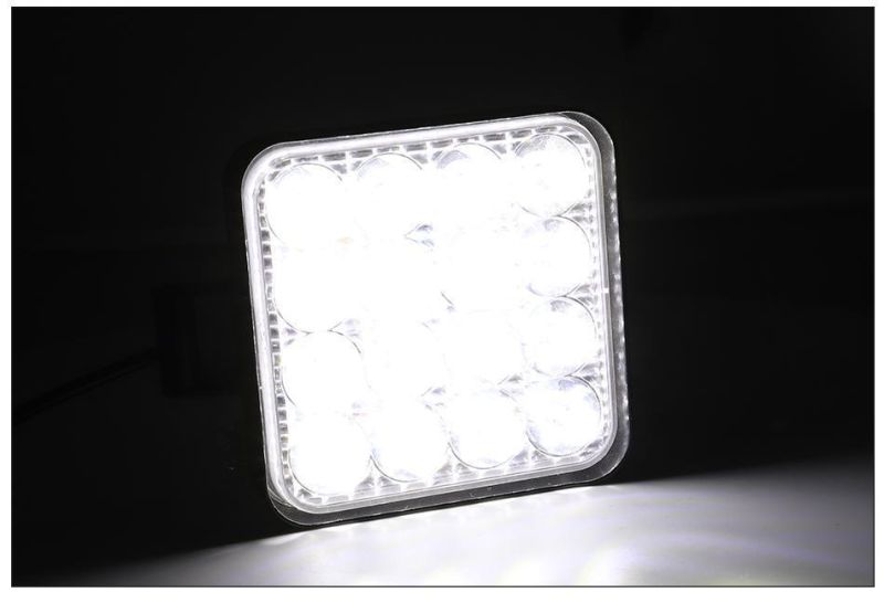 Dxz Hot Sale Square 48W 16LED 6000K 4800lm Square Waterproof LED Work Light for off-Road SUV Boat 4X4 Jeep Jk 4WD Truck
