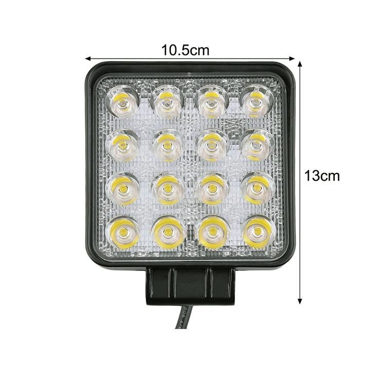 12V 24V 48W 4 Inch off-Road Farol De Trabalho LED Quadrado 4X4 Spot Flood Light 48W Square LED Work Light Auxiliares Auto Moto Alta Baja Faro LED Farol De Milha