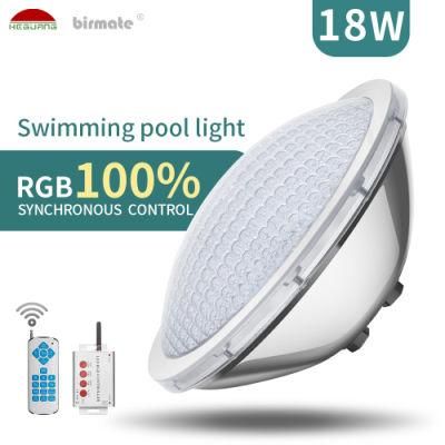 PAR56 LED Swimming Pool Light Bulb RGB 12V 18W Rgbip68 Structure Waterproof 316L Stainless Steel Light