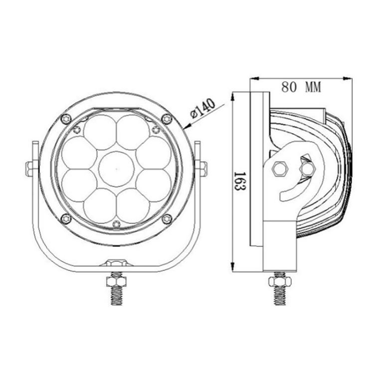 12V 24V Waterproof LED Driving Light for Offroad Jeep Truck SUV ATV Tractor Round 4D 5.5inch 45W LED Work Light