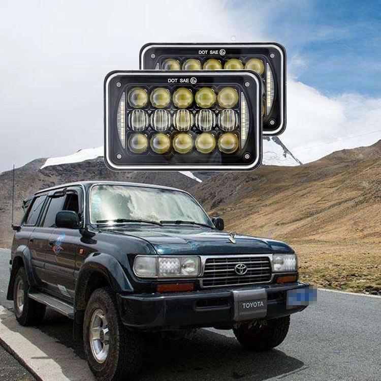 High Low Beam 12V 60W LED Lights Square Offroad Headlight for Jeep Ford Trucks 4X6 Sealed Beam LED Headlights Car LED