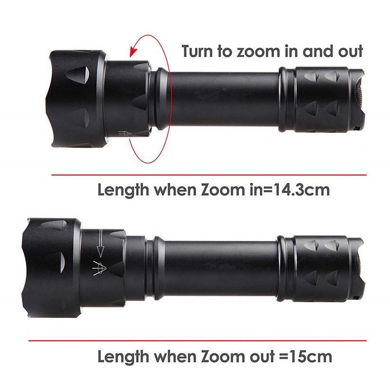 Bright LED White Light Outdoor Hunting Lighting Torch Tactical Flashlight