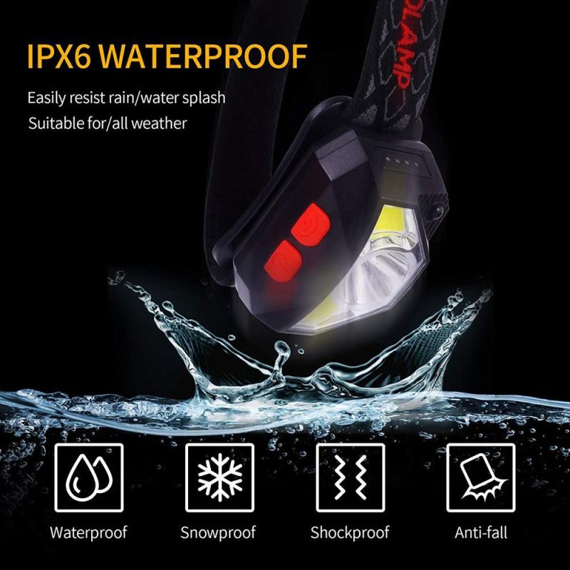 8 Modes Motion Sensor Powerful LED Headlight XPE+COB Flashlight Torch Head Light Headlamp for Camping, Fishing