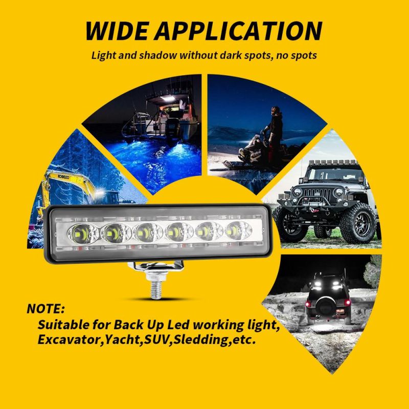 Dxz 6inch 14SMD One Font Spot Single Row Flash LED Light Bar for Truck LED Work Light for SUV Vehicles
