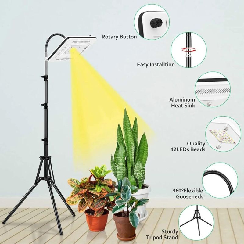 200W Full Spectrum with 60" Extendable Tripod Stand Auto on/off Timing Function Floor Plant Grow Panel Light for Indoor Various Plants
