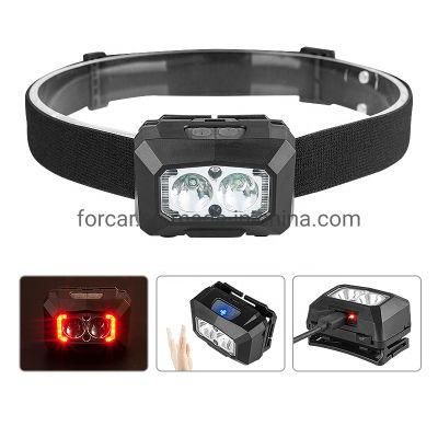 Newest Rear Red Warning Light High Power Zoomable LED Headlamp