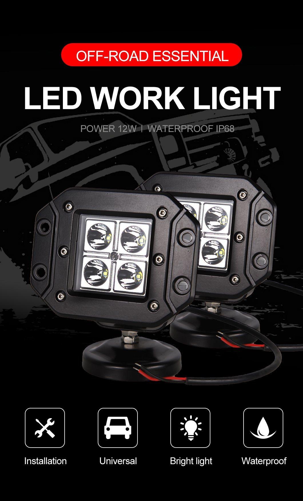 LED Headlight Automotive Flash Light Waterproof Truck 12W LED Work Light