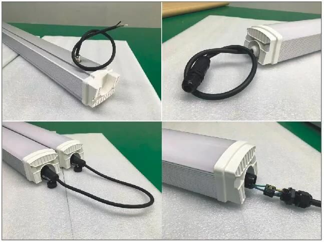 60cm/90cm/120cm/150cm 20W/30W/40W/50W/60W/80W IP66 LED Tri-Proof Light with Fast Connector