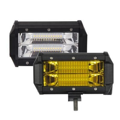5 Inch 72W Double Row White Amber LED Work Light for Trucks Jeep SUV