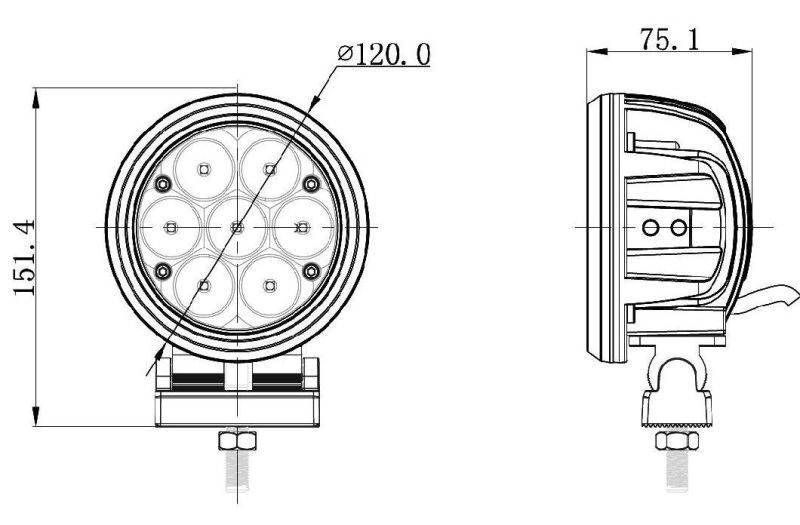 4340 LED Driving Light 4.5 Inch 40W 3200lm Europe Beam