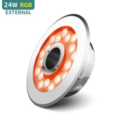 Manufacturers 12V 24W IP68 Structure Waterproof RGB External Control RGB LED Fountain Light