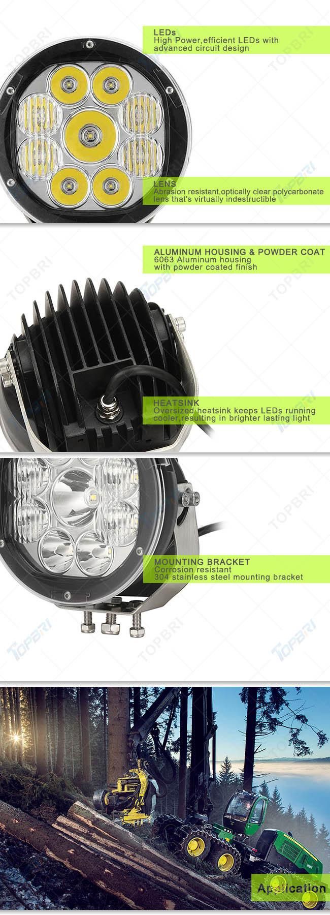 Work Light 90W Truck Auto LED Automobile Lighting 7inch