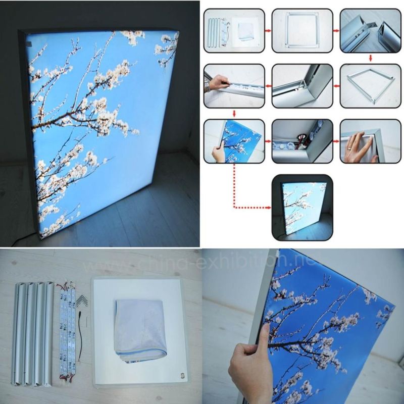 LED Fabric L Shape Lightbox for Advertising Commercial Application Exhibition Booth Display Equipment