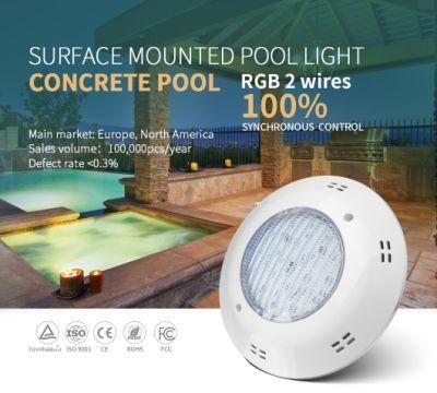 IP68 25W RGB Remote Surface Mounted Underwater LED Swimming Pool Light