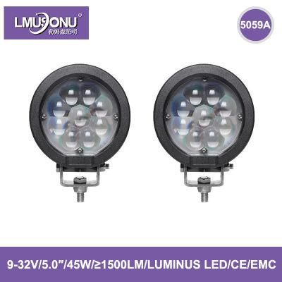 5059A Spot LED Work Light Luminus LED 1500lm 5 Inch 45W Blue White Red Green for Offroad Car Truck