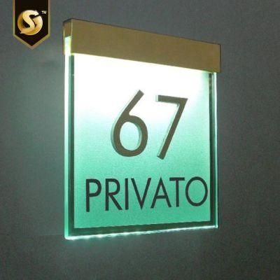 Interior Business Sign Hotel Room Number Illuminated