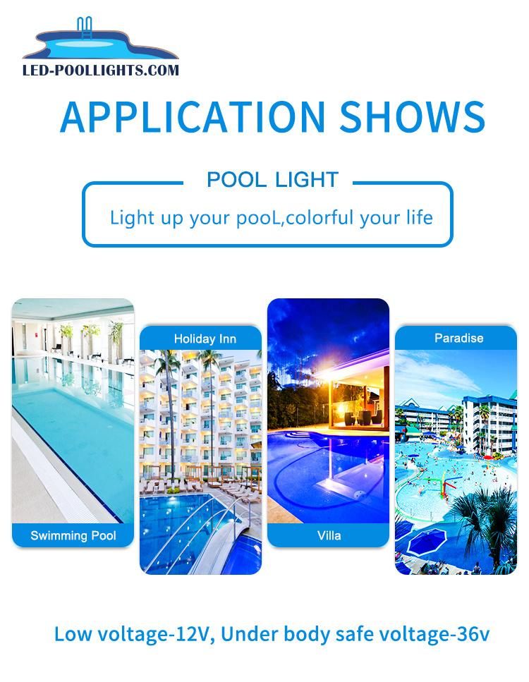 Ce RoHS IP68 12V RGB Flat Wall Mounted LED Swimming Pool Light Underwater Lamp