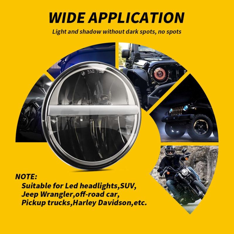 Dxz High-Quality 7inch Motorcycle LED Light Reflector with Aperture Harleys Daymaker LED Lamp Headlight for Jeeps Truck Motorcycle