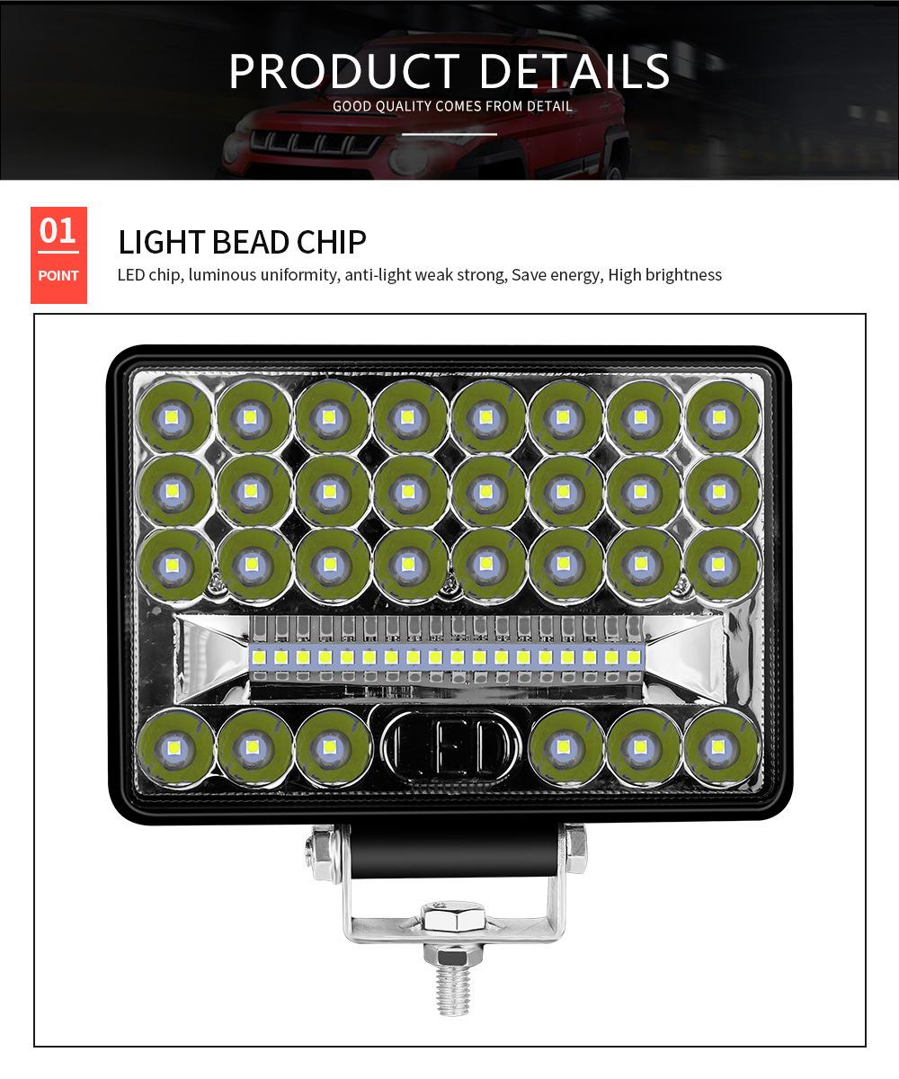 Dxz LED Work Light 5inch 48LED 144W Ultra Bright Car LED Light off Road Driving Light Fog Light for Jeep ATV UTV SUV Truck Boat