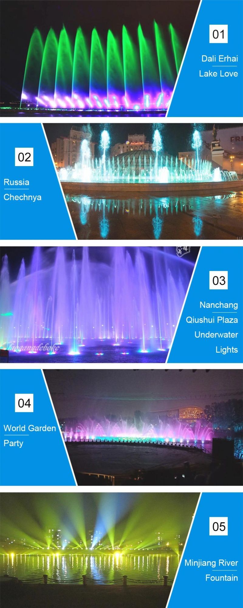 RGBW DMX512 DC24V Underwater LED Lights for Fountain