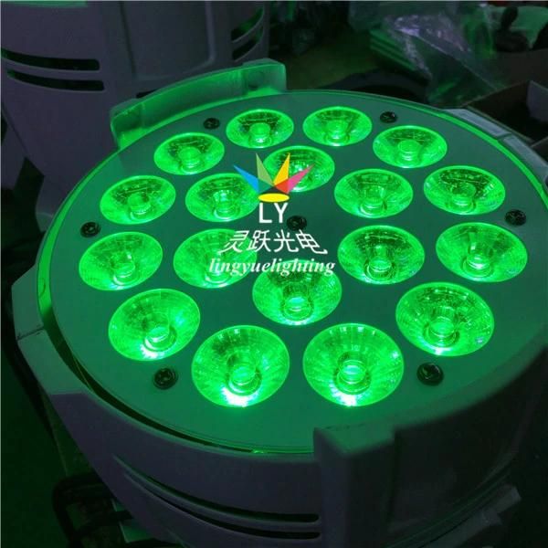 Professional Stage 18X18W RGBWA UV LED PAR Can Lights for Weddings