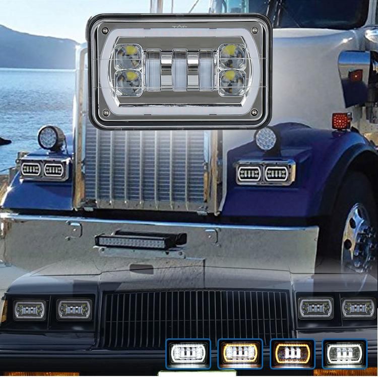 4X6 White/Amber DRL Turn Signal for off-Road Truck LED Headlight