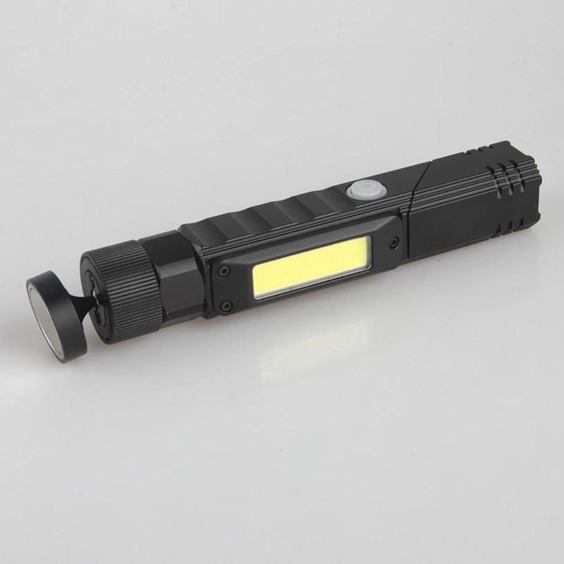 Yichen New Design Rechargeable LED Flashlight with Dual Emergency Light and Rotation Head