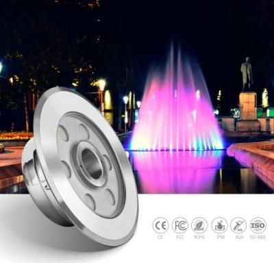 316L Stainless Steel IP68 Waterproof 6W LED Underwater Fountain Pool Light