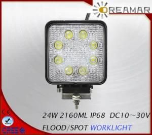 24W 2160lm LED Car Driving Light with 6000K