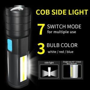 USB Rechargeable Power Bank Function P50 LED Flashlight with Emergency COB Light Megnetic Working Lights