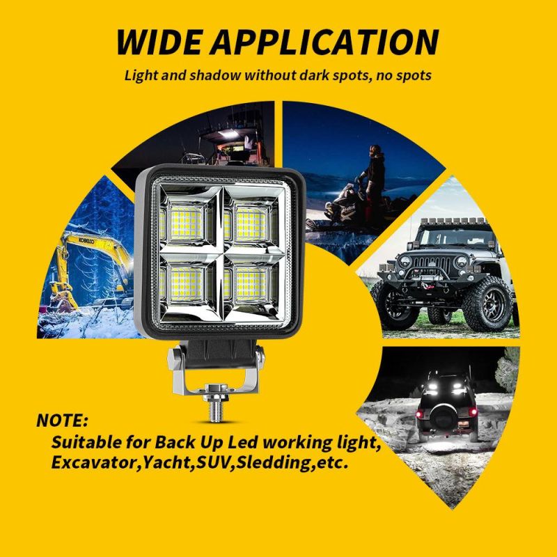 Dxz LED Work Light 4 Inch 64SMD 12V 24V LED Spot Flood Beam Car Light for Truck Tractor 4X4 Offroad Boat