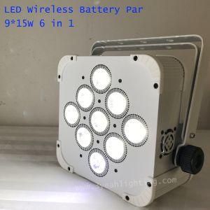 Indoor 9*15W Battery Powered Wireless LED Flat PAR Light