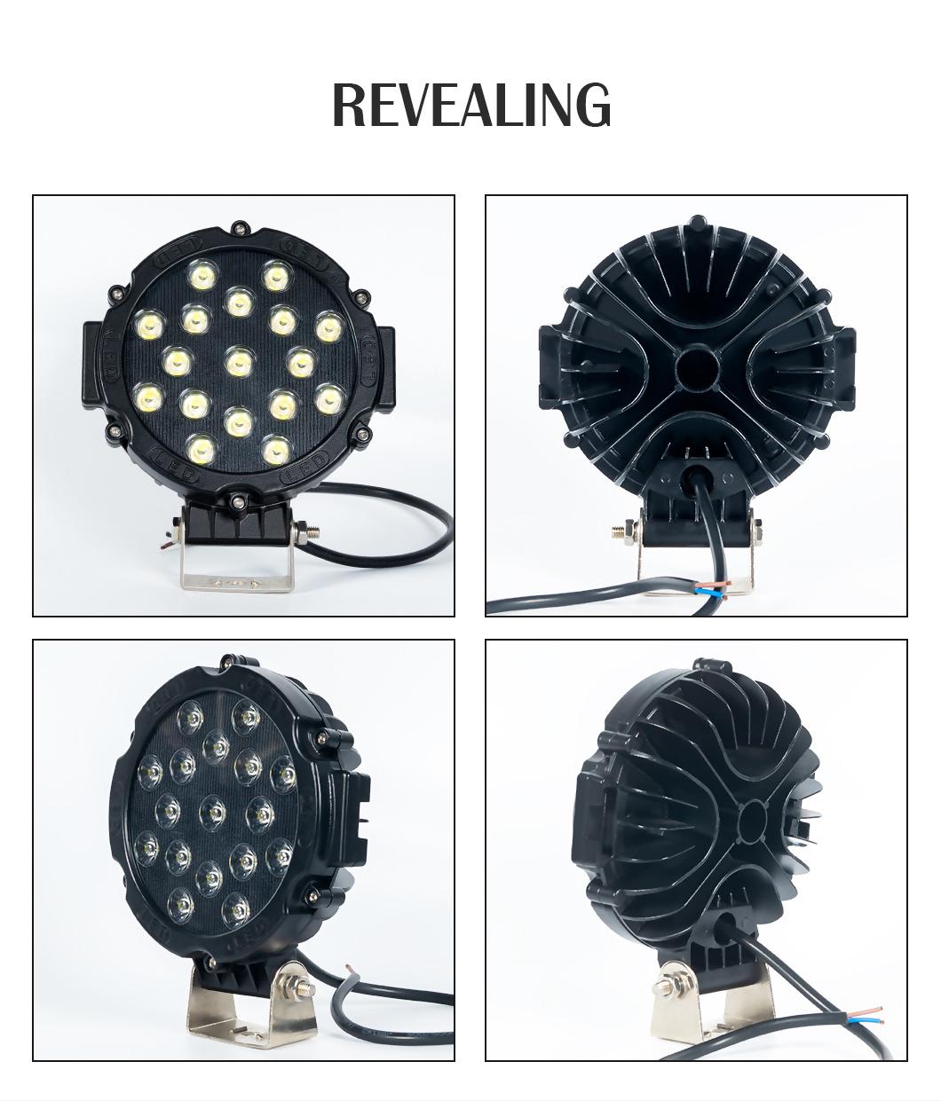 Round CREE LED Work Light, Flood Lamp off Road Driving Lighting for SUV Truck