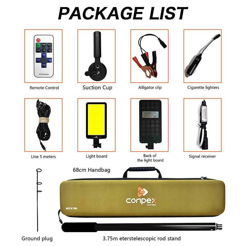 Conpex Portable Lamp with Pole Tent Light Rating Outdoor Light Worklight for Garage