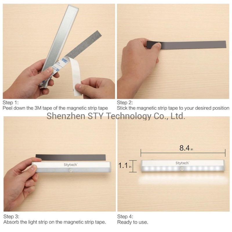 Convenient Installation by Magnet Battery Motion Sensor LED Wardrobe/Counter/Shoe/Drawer Cabinet Light