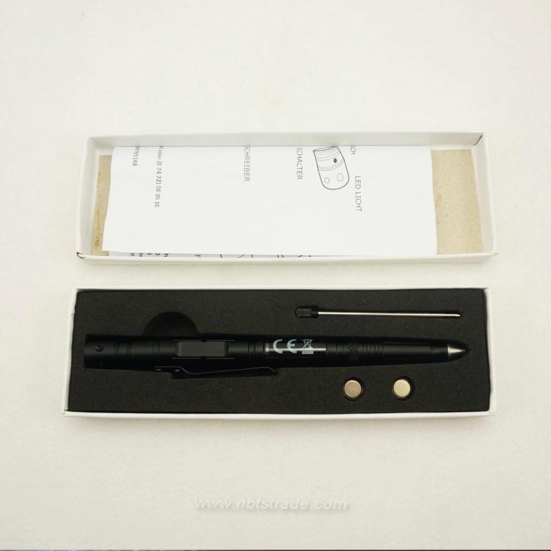 Multi-Function Aluminium Self Defence Tactical Pen with LED Flashlight