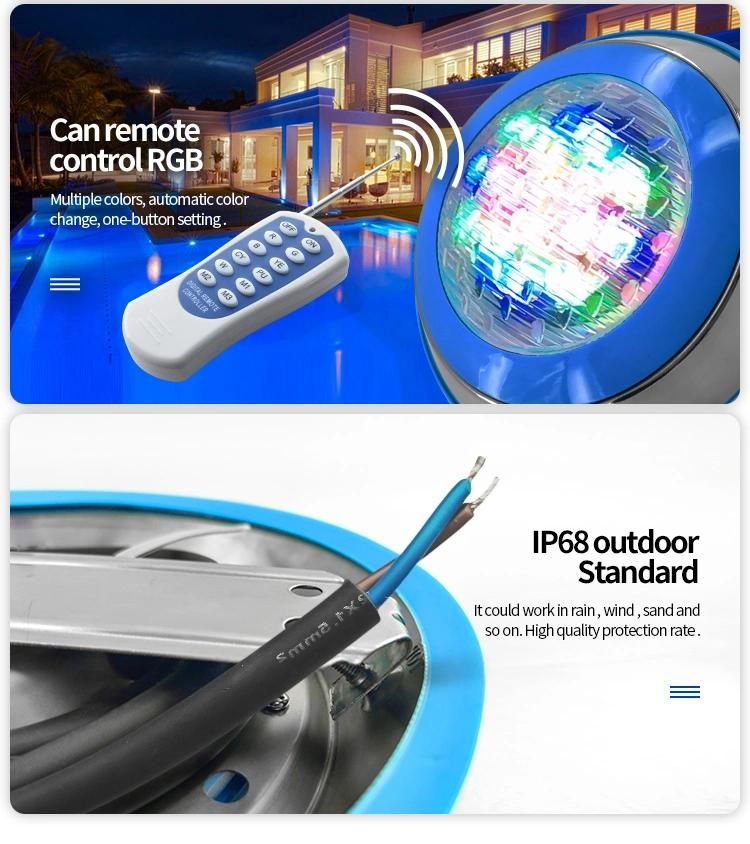 12W 12 Volt Swimming Pool Lights LED Underwater IP68 LED Wall Mounted Underwater Light Remote Control Luces Piscina