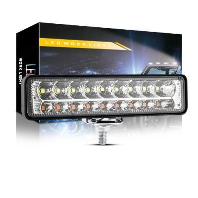 Dxz 18SMD 6inch Waterproof High Power Double LED Driving White and Yellow Warning Daytime Running Light Lamp