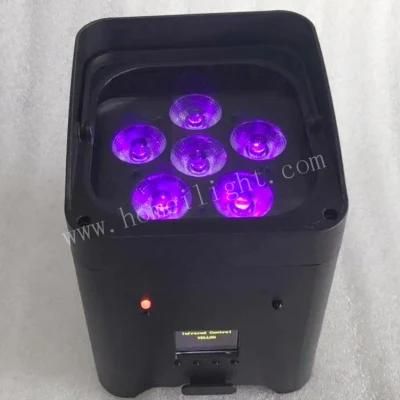 Professional Stage Lighting Product 6X18W Wireless PAR Light Rgbwauv 6 in 1