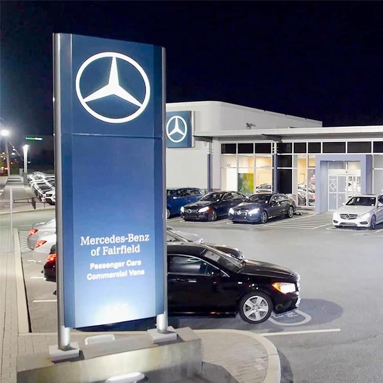 Front Door Chrome ABS LED Illuminated Car Sign for 4s Dealership for Benz