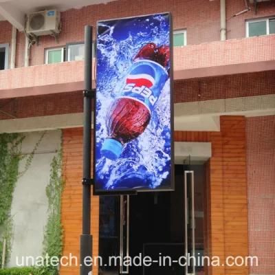Banner Solar LED Outdoor Lamp Pole Advertising Backlit Film PVC Media Flex Light Box