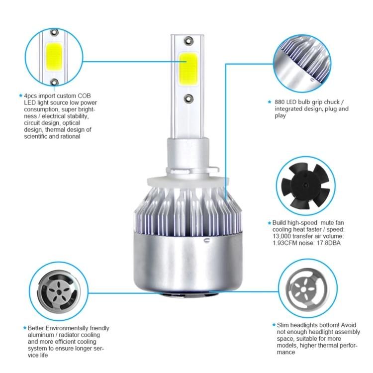 Focos LED C6 H1 H3 LED Headlight Bulbs H7 LED H4 880 H11 Hb3 9005 Hb4 9006 H13 Kit Luz LED 12V Auto LED Headlight C6