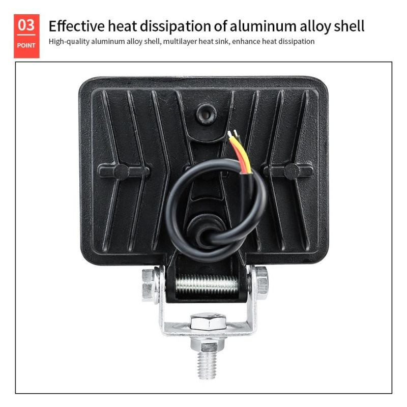 Dxz Car Work Light 3inch 18LED 54W 12V 24V Square Flood Light for Truck Tractor SUV 4X4 Car LED Headlights Lighting Spot