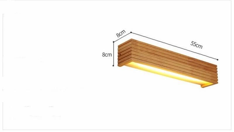 Nordic Solid Wood Wall Lights Staircase Corridor Rectangular Bathroom LED Wall Lamp (WH-MR-68)