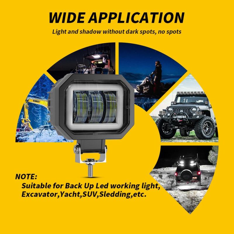 Dxz LED Angel Eyes Light 30W 7D Waterproof Round LED Bar Spot Light Motorcycle Offroad Car Boat LED Work Light