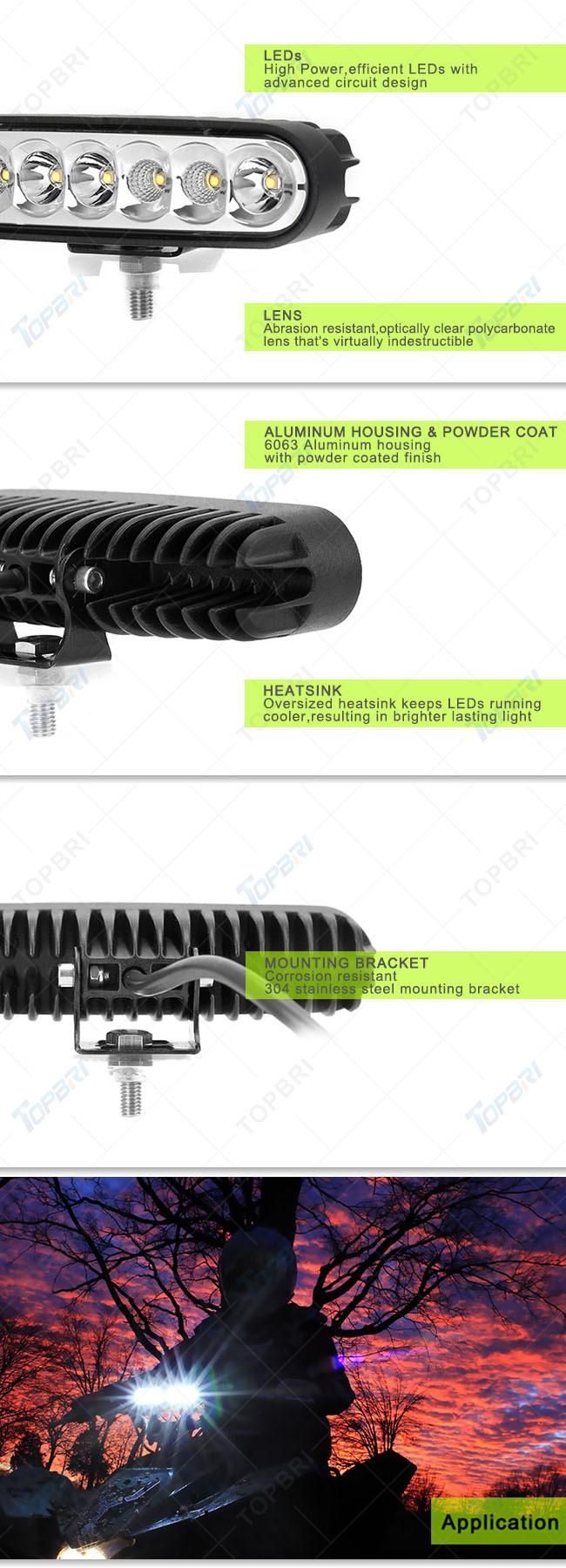 6inch 40W CREE LED Offroad Driving Light for SUV