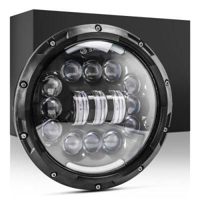 Dxz High Low Beam 15LED with Daytime Round 30W 9d Lens LED Driving Hi-Lo Beam Work Light with DRL Waterproof for Jeep Wrangler Lamp