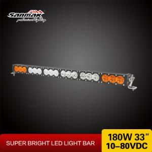 33&quot; 180W IP68 Single Row White &amp; Amber LED Light Bar